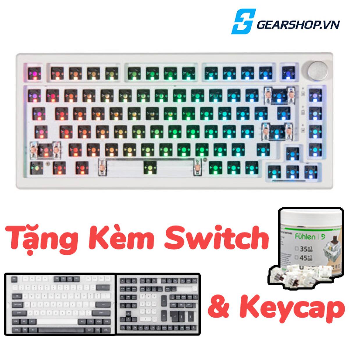 Kit FUHLEN H75S V2 RGB |  3 Mode - Gasket - Hotswap - Mạch xuôi