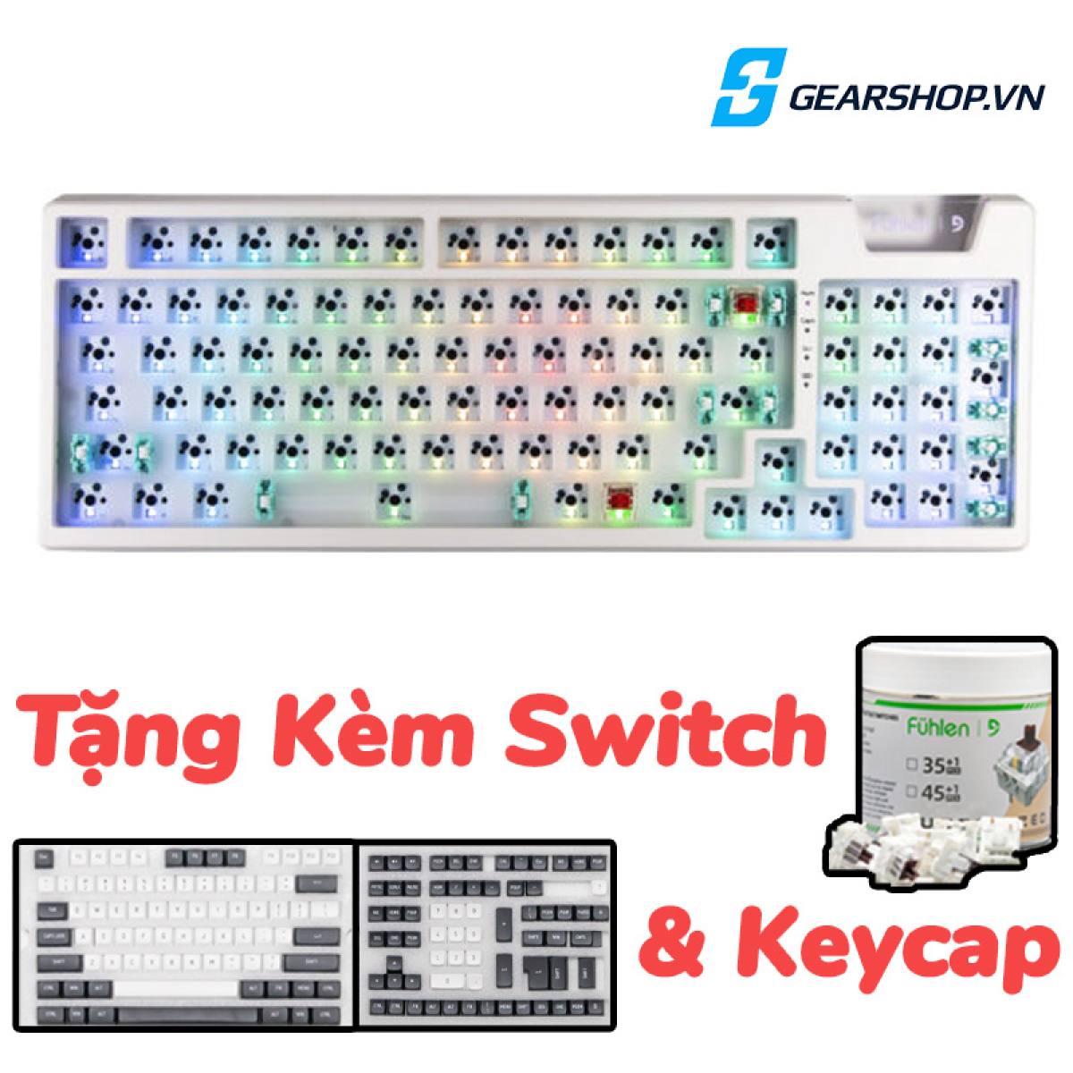 Kit FUHLEN H95S RGB | 98% - 3MODE - RGB - Hotswap - Mạch xuôi