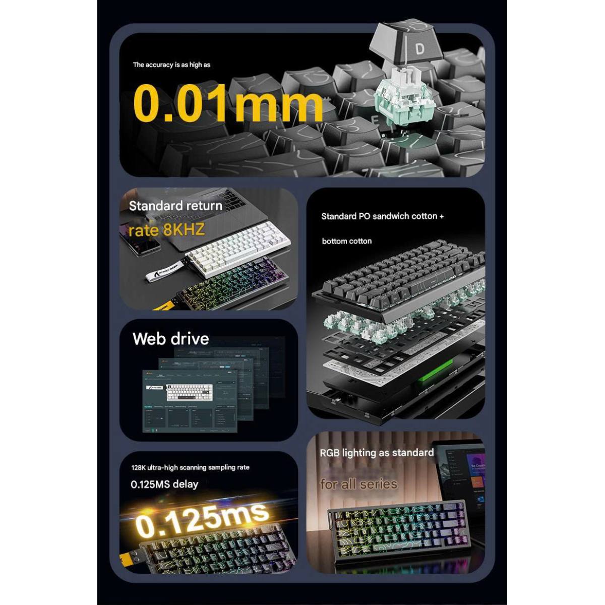 Bàn Phím Gaming Attack Shark X68 HE RGB | Rapid Trigger