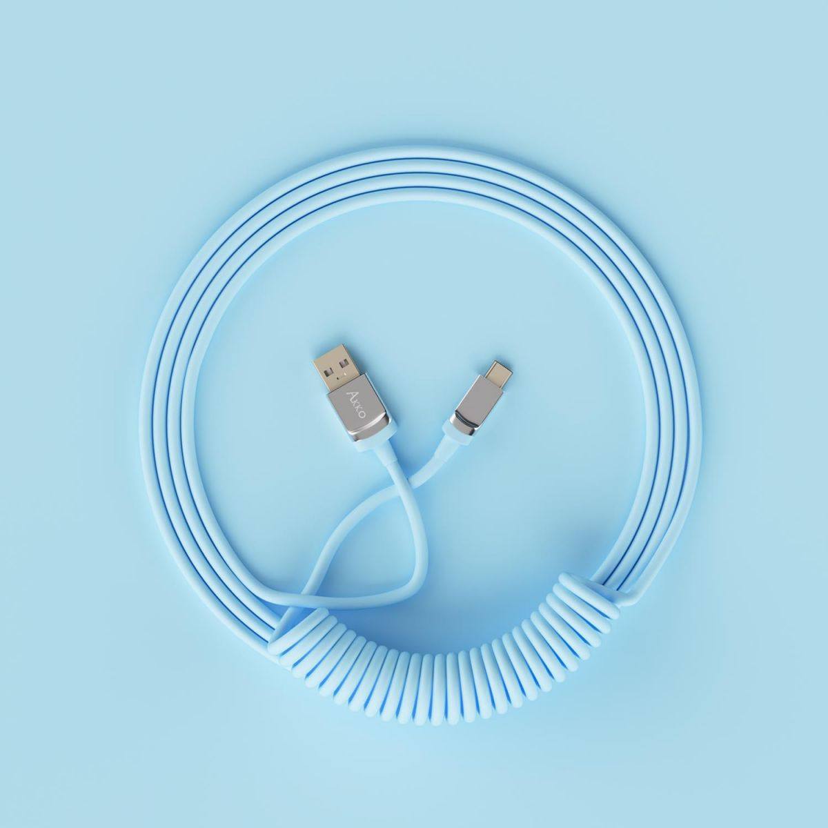 Dây cáp AKKO Coiled Cable (Black / White / Pink / Blue)