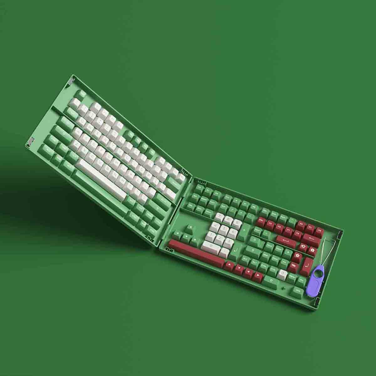 Set Keycap Matcha Red Bean PBT Double-Shot/ASA profile/158 nút