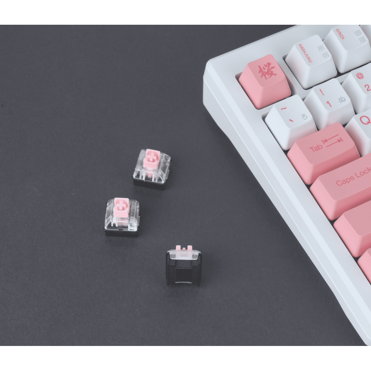 Bàn phím MOD 007B HE PC Tokyo Sakura Pink | AKKO Cream Yellow Magnetic Switch