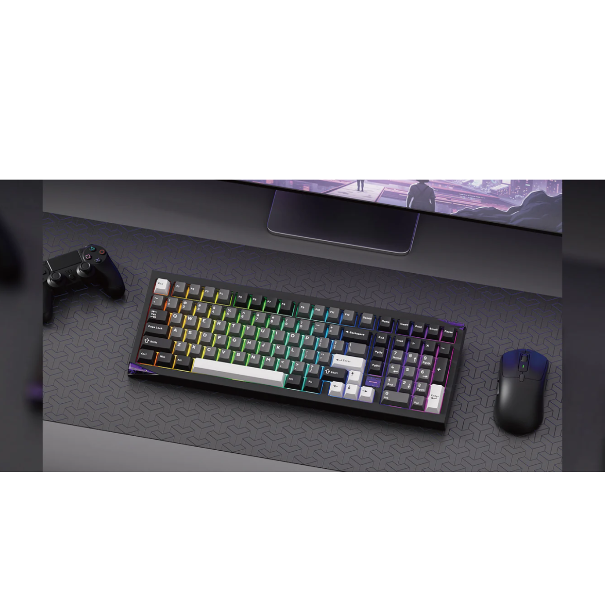 Bàn phím AKKO Gem 02 VIA (Black on Silver)