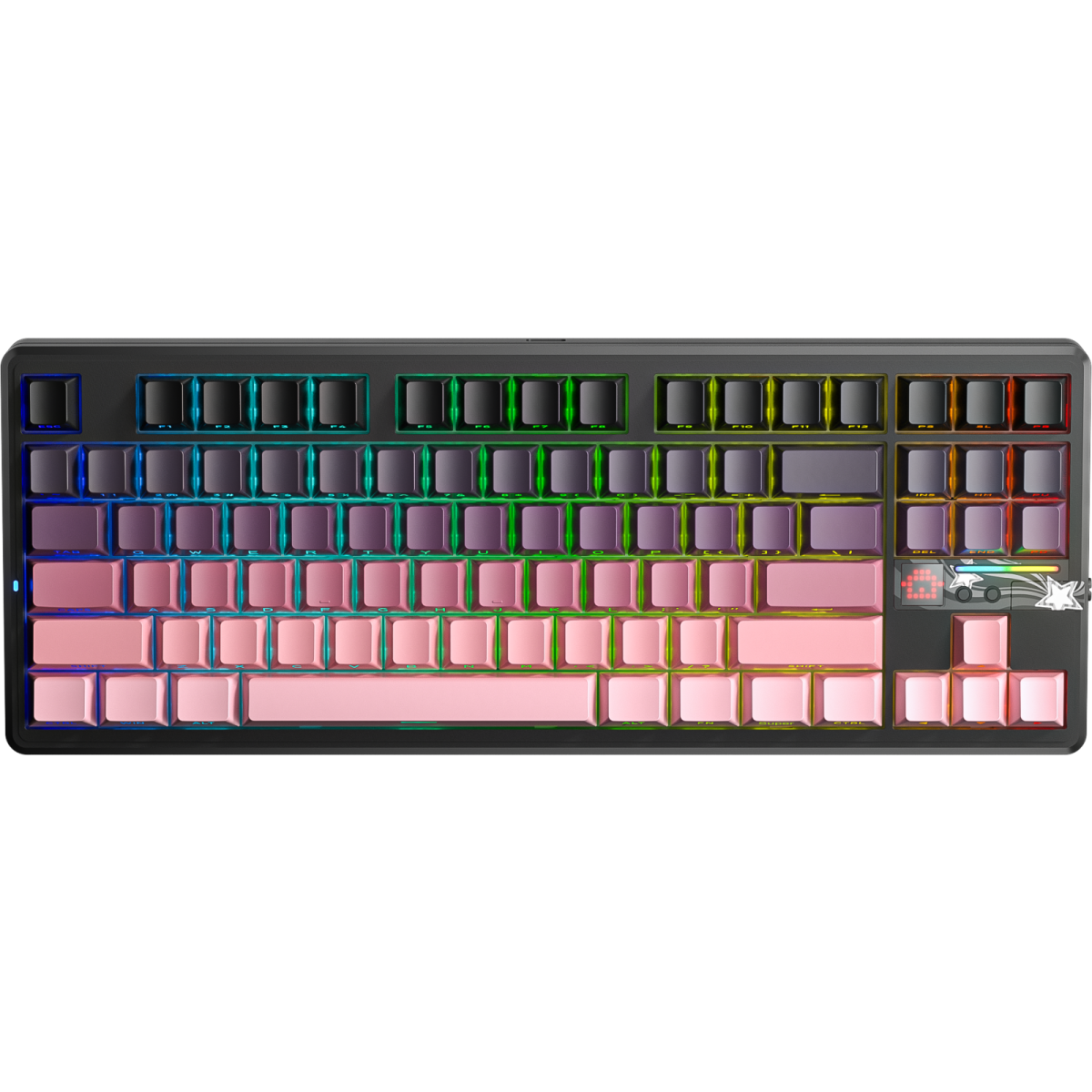 Bàn phím AULA F87 Pro V2 - Đen Hồng Gradient