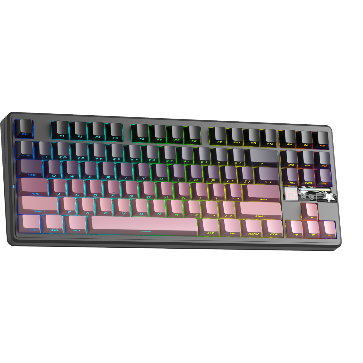 Bàn phím AULA F87 Pro V2 - Đen Hồng Gradient