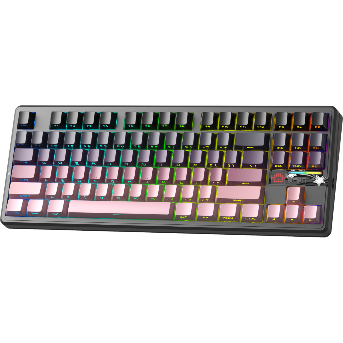 Bàn phím AULA F87 Pro V2 - Đen Hồng Gradient