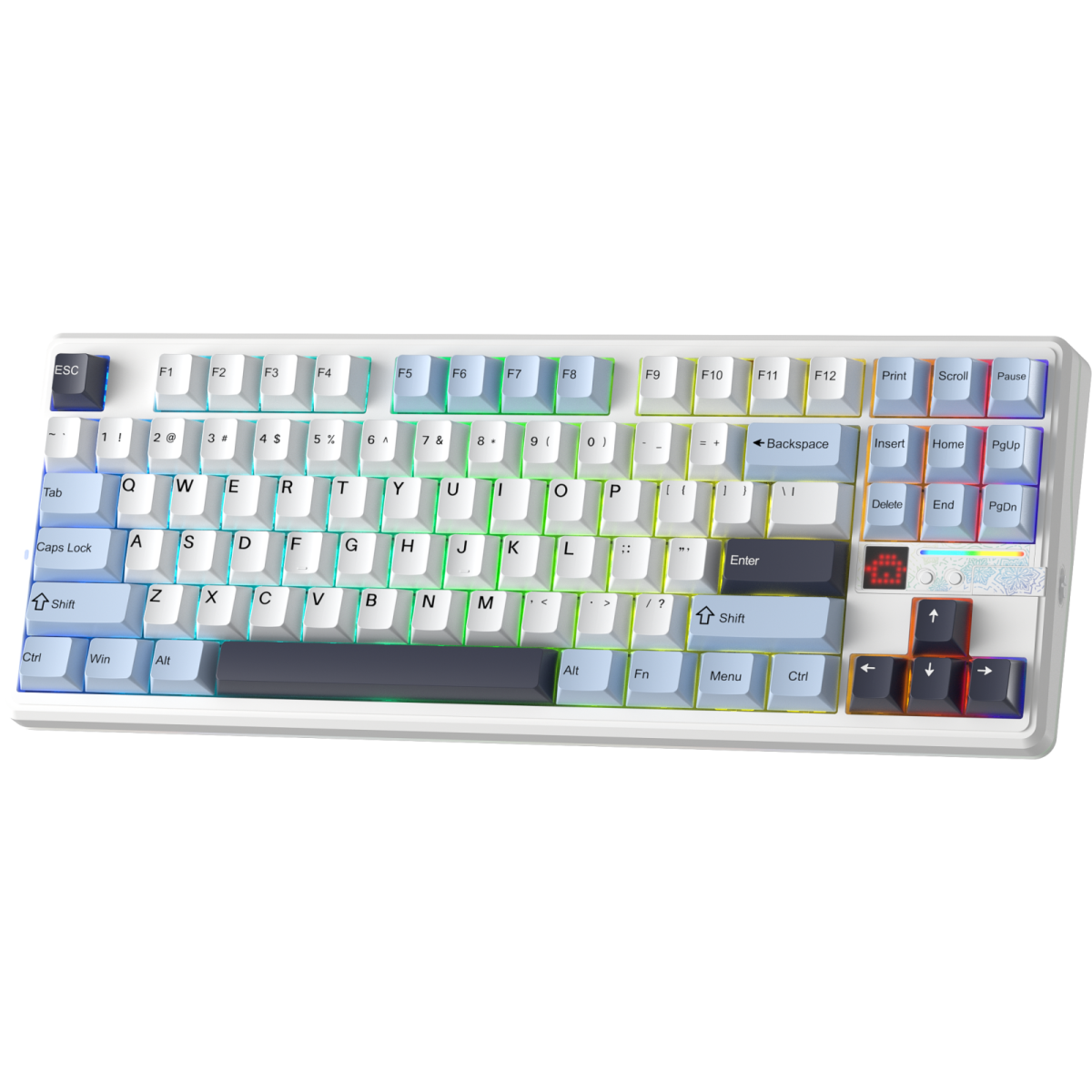 Bàn phím AULA F87 Pro V2 - Xanh Dương + Trắng + Tím Đậm