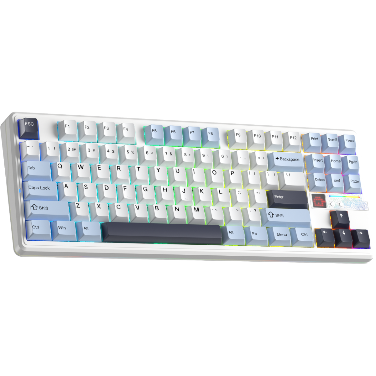 Bàn phím AULA F87 Pro V2 - Xanh Dương + Trắng + Tím Đậm