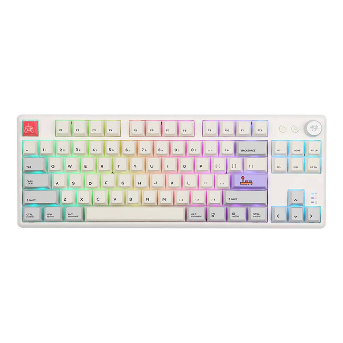 Bàn phím cơ Cidoo ABM084 Tri-mode White | Không dây - RGB