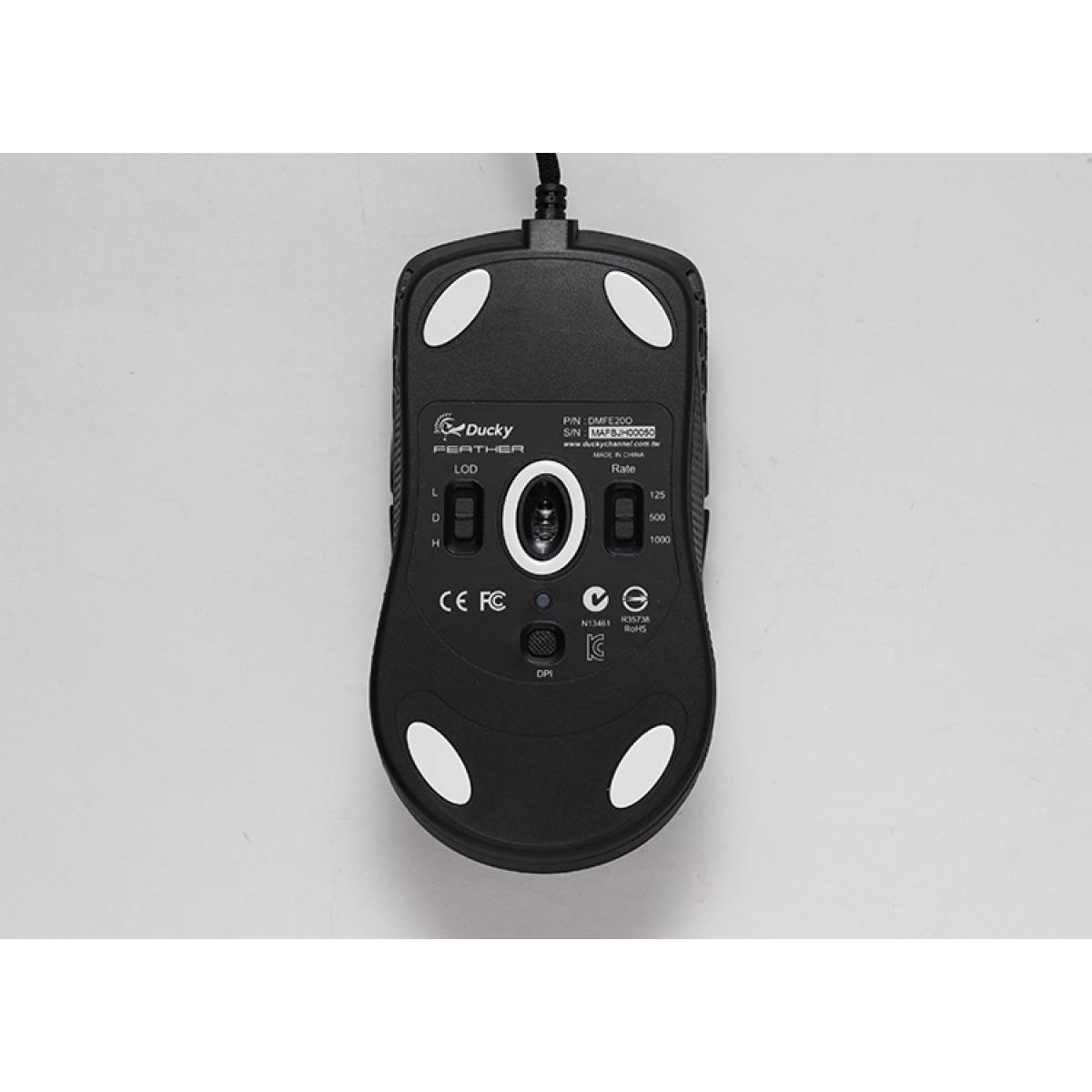 Chuột Ducky Feather Black & White