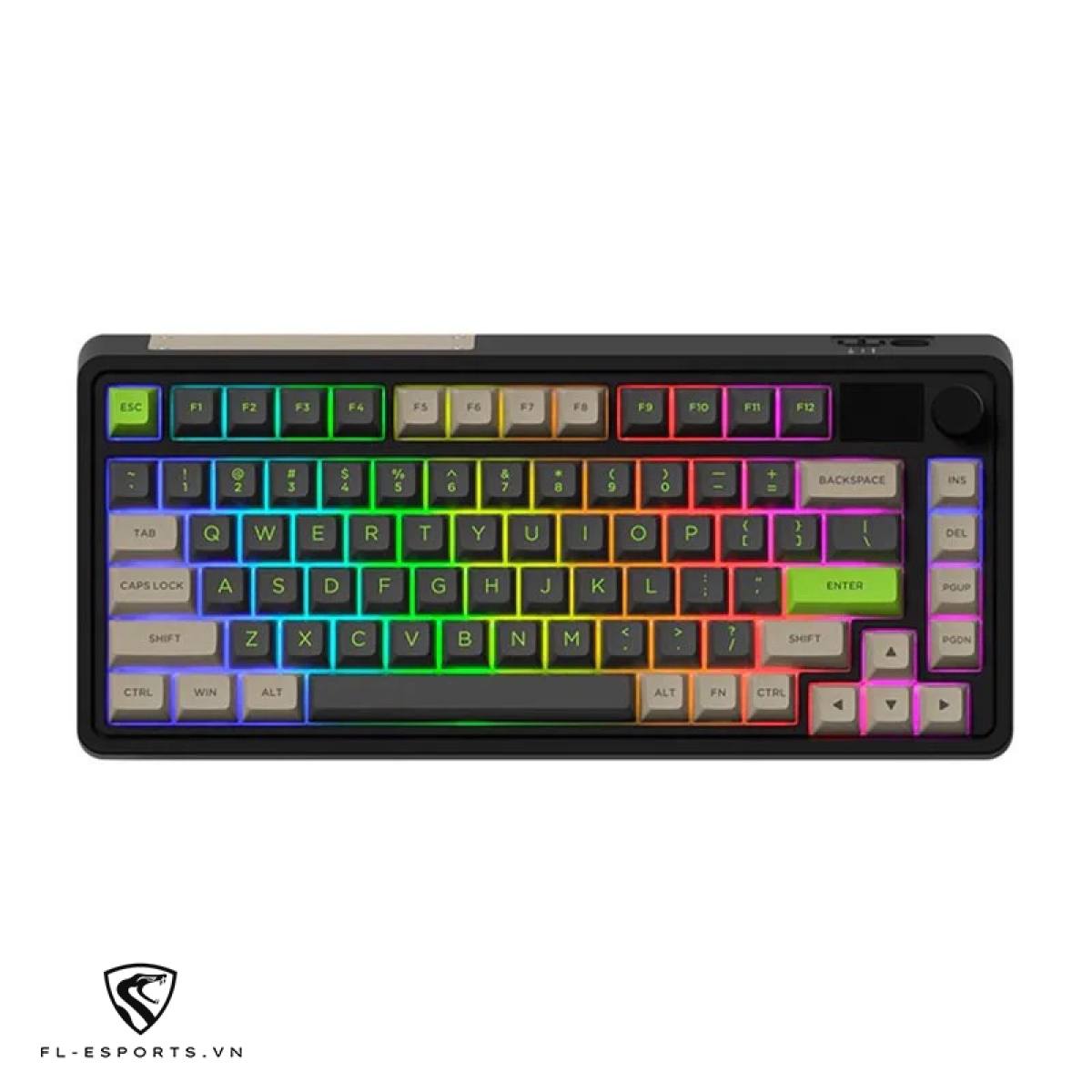 Bàn phím FL-Esports CMK75 Desert Grey | Không dây - Màn Hình LED