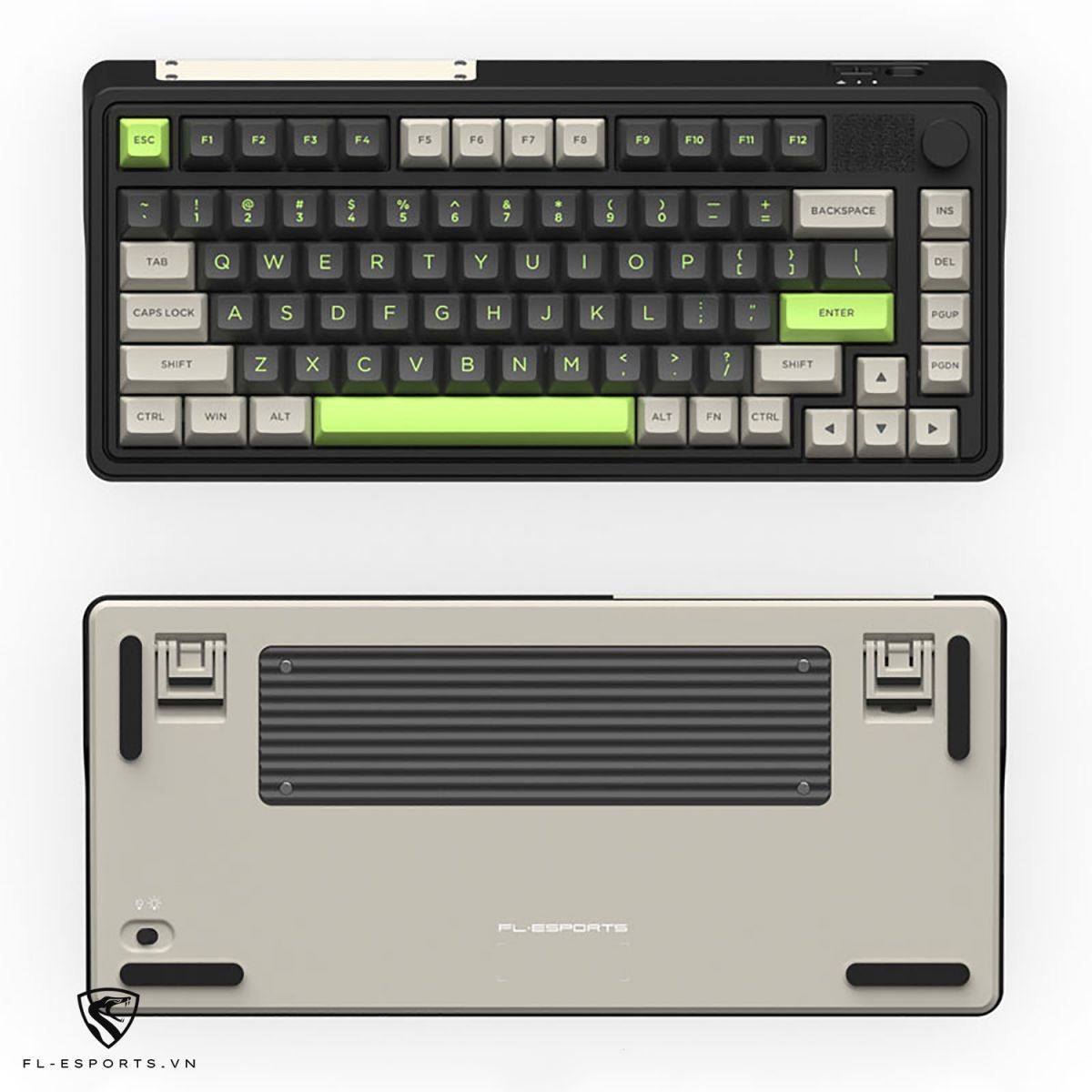 Bàn phím FL-Esports CMK75 Desert Grey | Không dây - Màn Hình LED