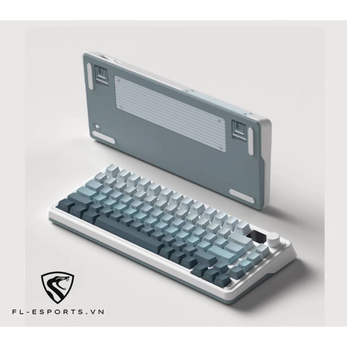 Bàn phím FL-Esports CMK75 Ultramarine - Gradient Blue | Màn Hình LED - Không Dây