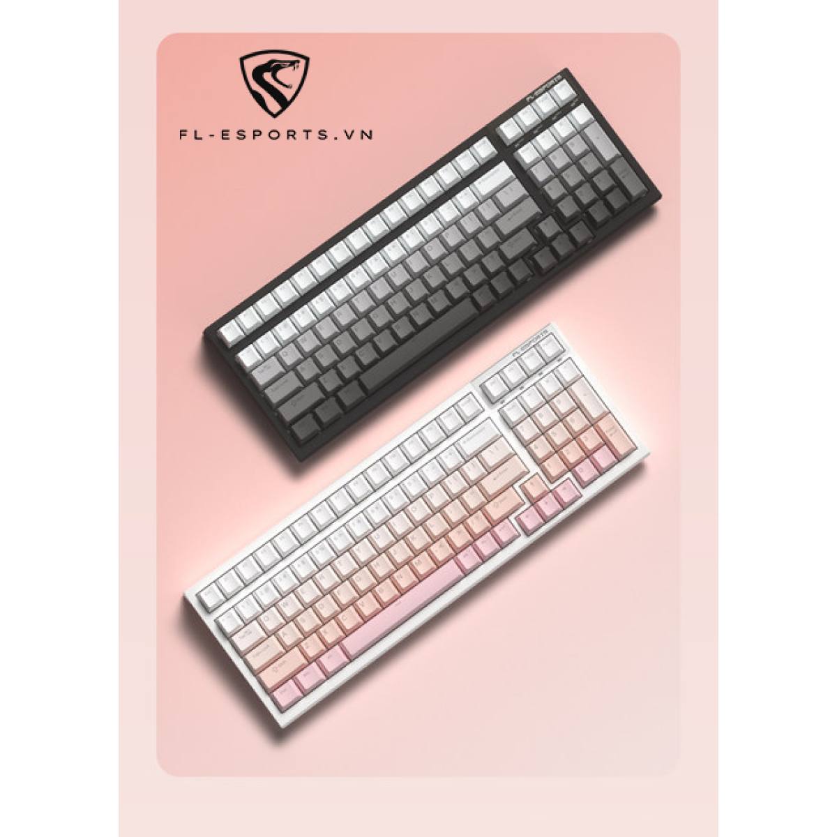 Bàn phím FL-Esports FL100 CPM Sakura Pink | Không dây - RGB - Hotswap