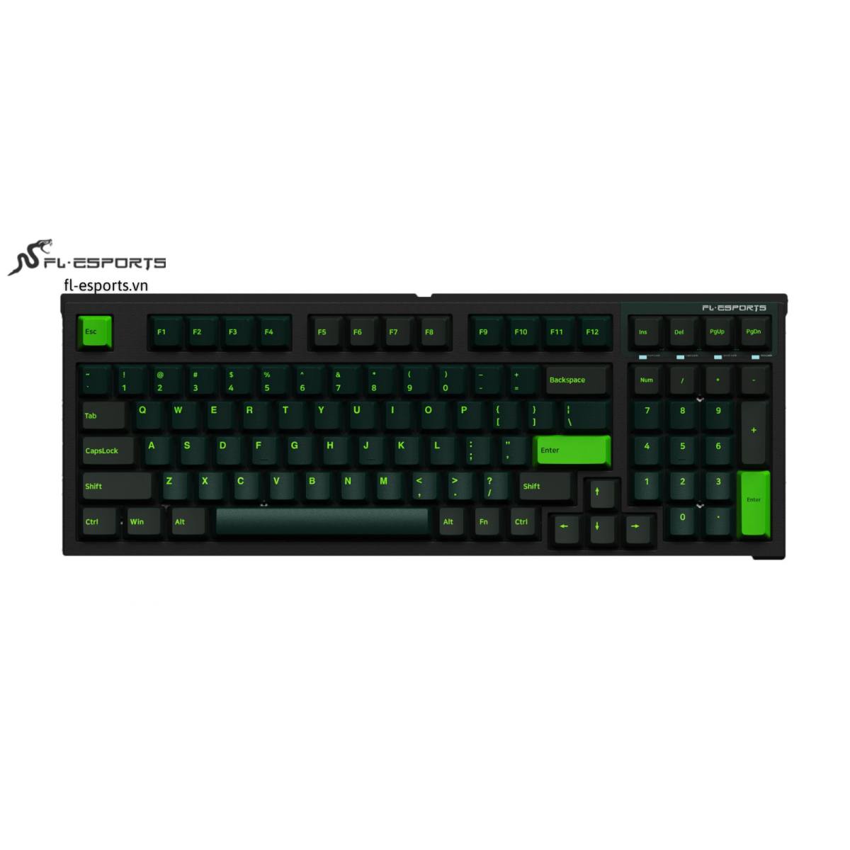 Bàn phím FL-Esports FL980CP Sound Wave Green - Rosa Switch