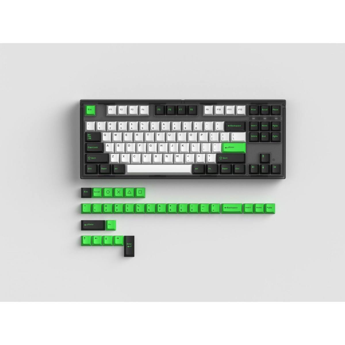 Bàn phím FL Esport GP87CP White & Green | Kailh Box Sw