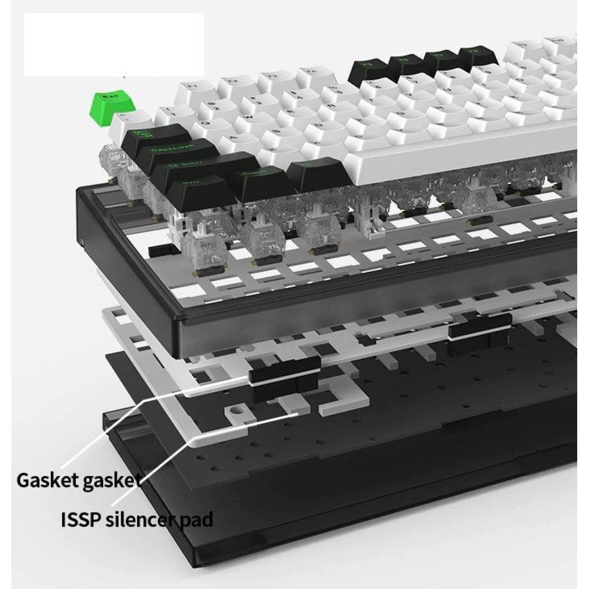 Bàn phím FL Esport GP87CP White & Green | Kailh Box Sw