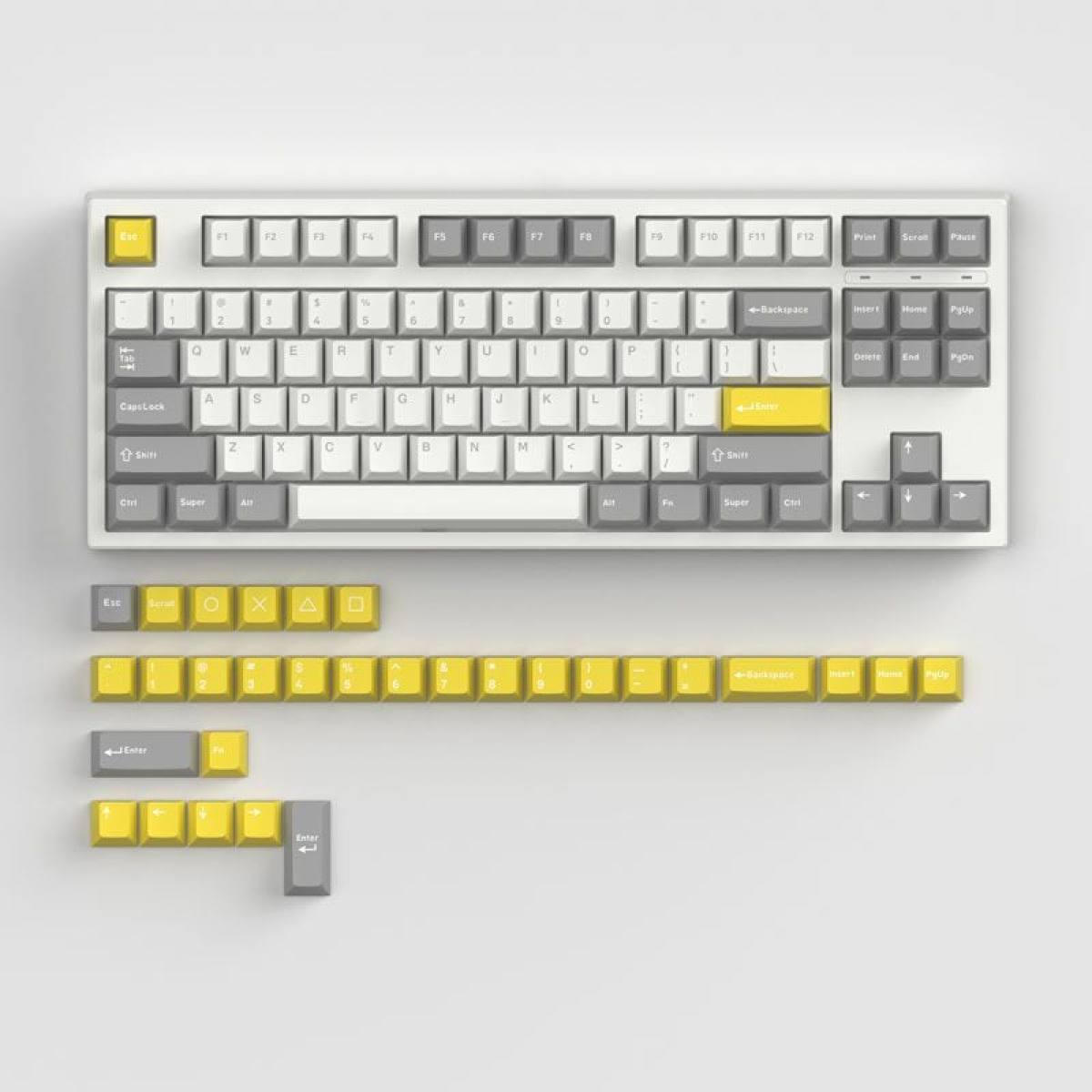 Bàn phím FL-Esports GP87CP White & Grey