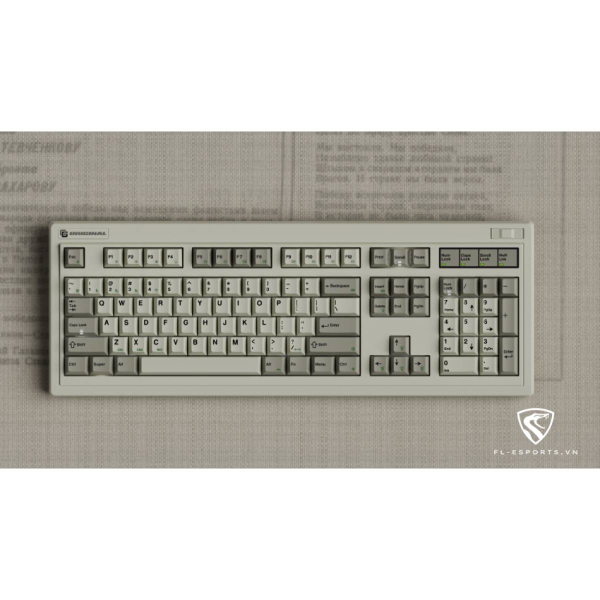Bàn phím FL-Esports OG104 Retro White Grey