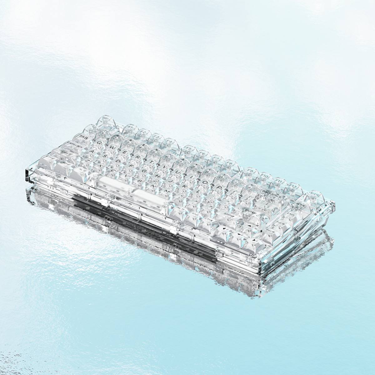 Bàn phím FL-Esports Q75 Transparent White Light Ice Keycap