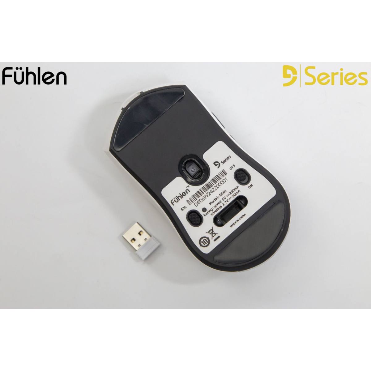 Chuột Fuhlen D60s - White Wireless | 3 Mode - RGB