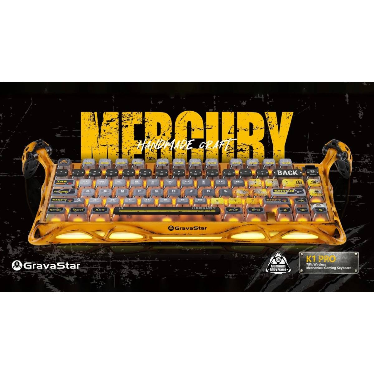 Bàn phím Gravastar Mercury K1 Pro Special Edition | Battle-Worn Yellow