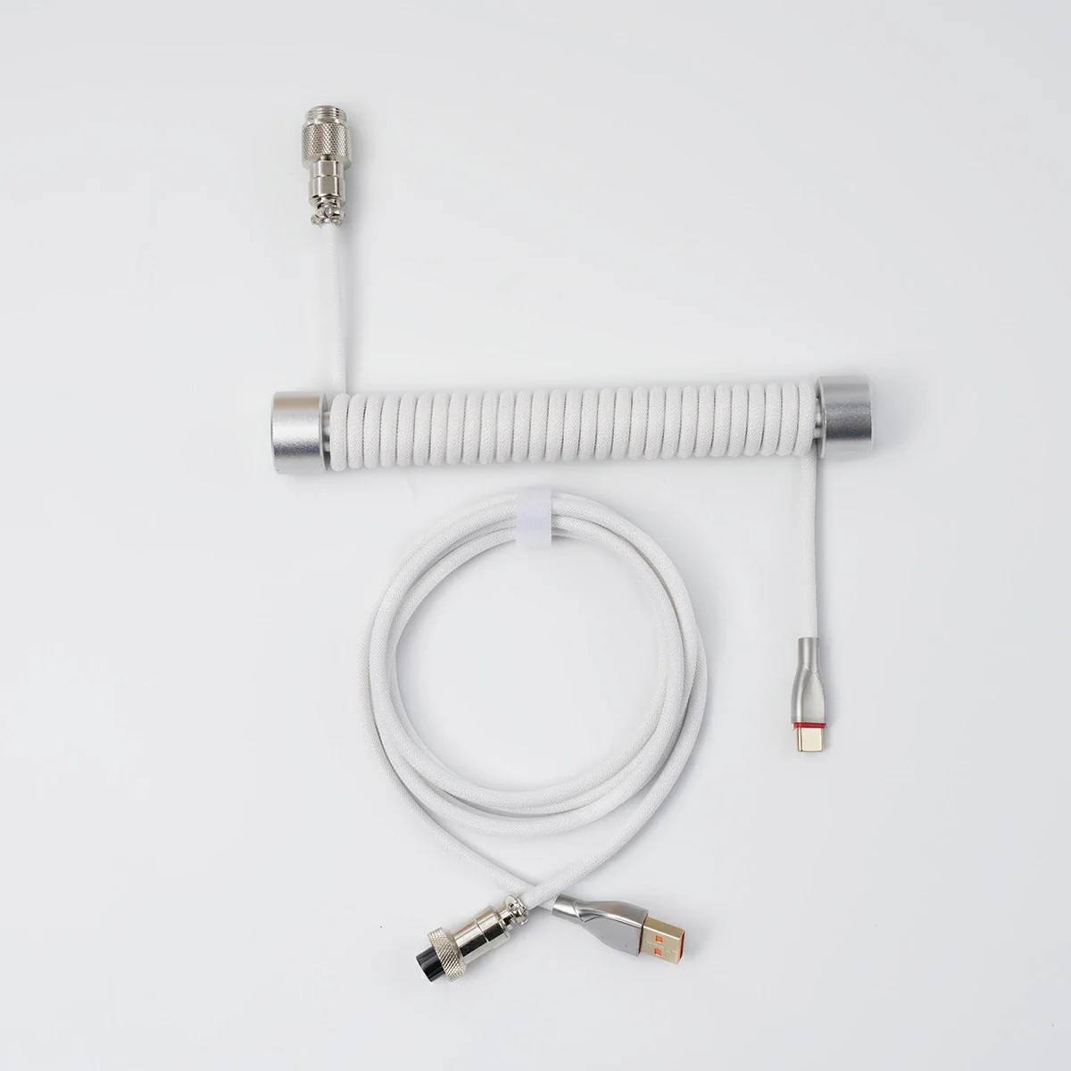 Cáp USB Custom GravaStar Coiled Aviator (Black/White)