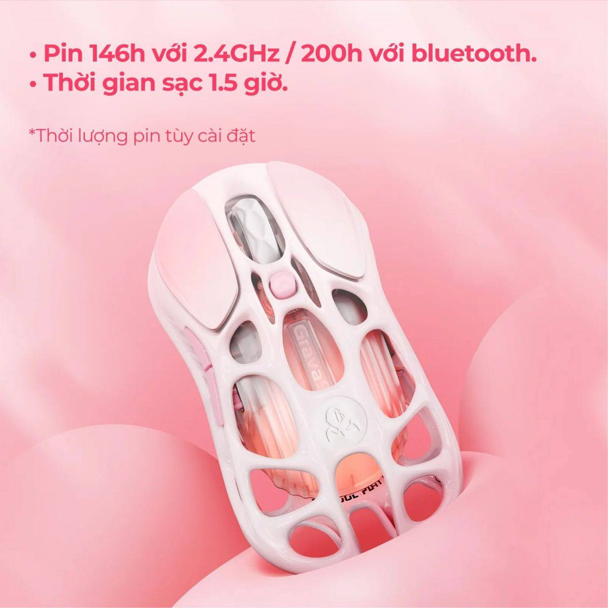 Chuột Gravastar Mercury M1 Pro - Sakura Pink