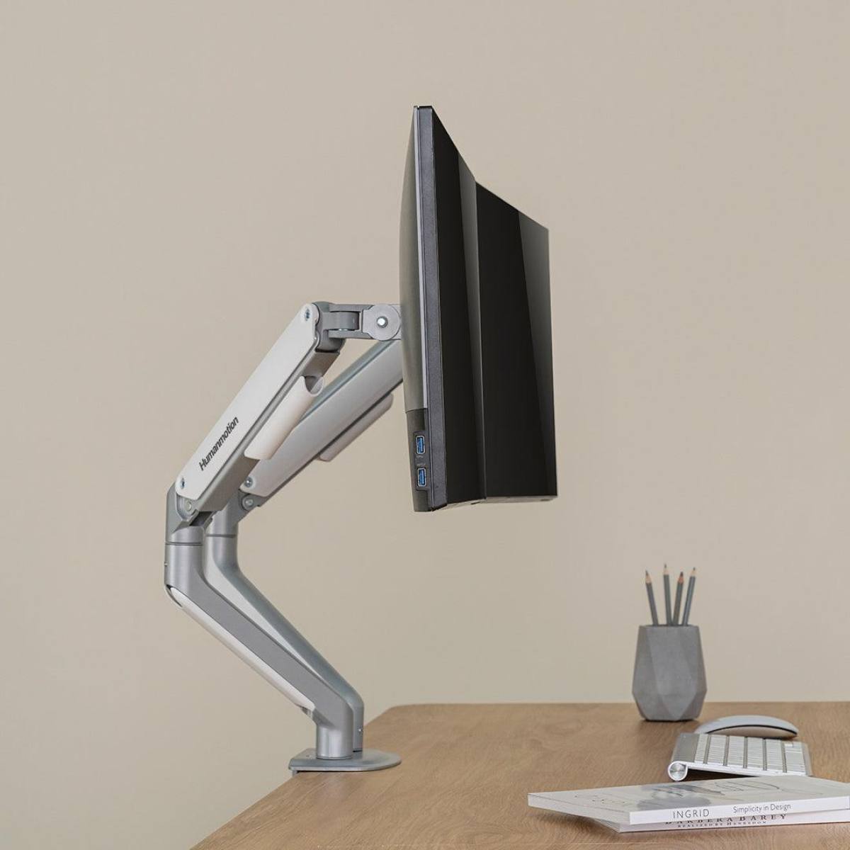 Giá đỡ màn hình đôi Human Motion T6 Pro – Dual | Màu Trắng