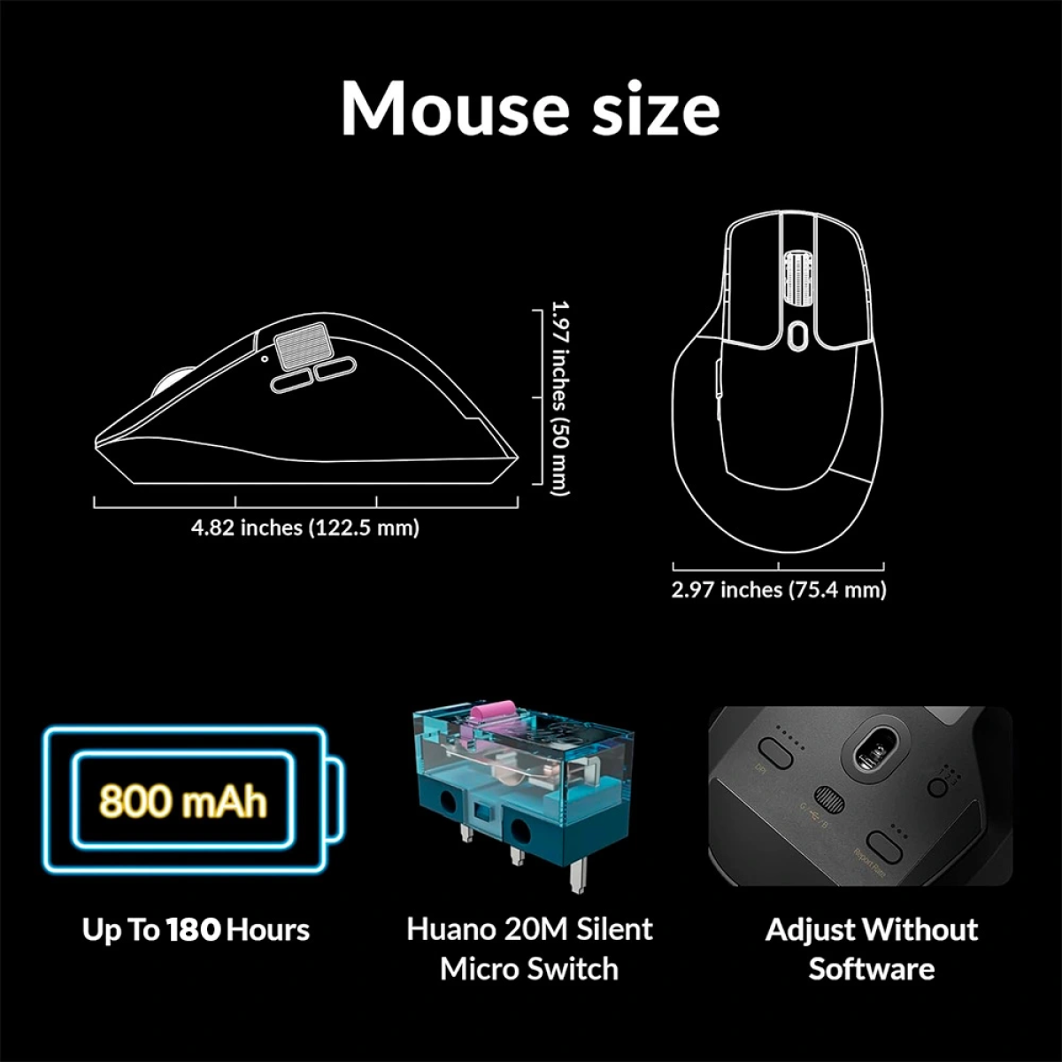 Chuột Keychron M6 Wireless Silent - Black/White