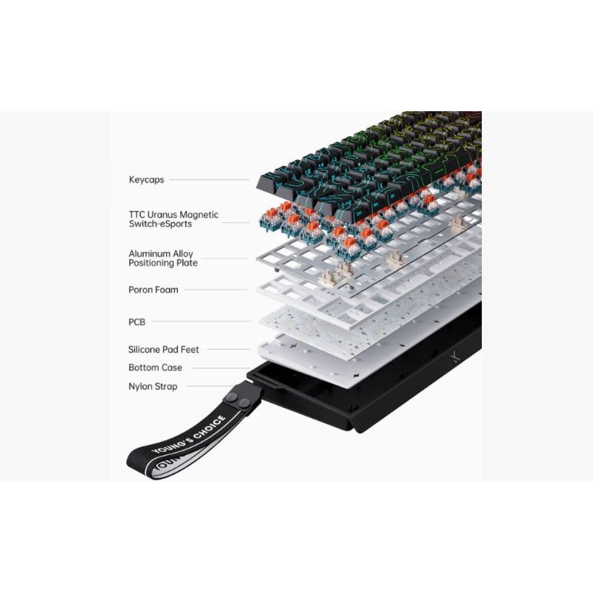 Bàn phím MCHOSE Ace68 HE - Black Topographic