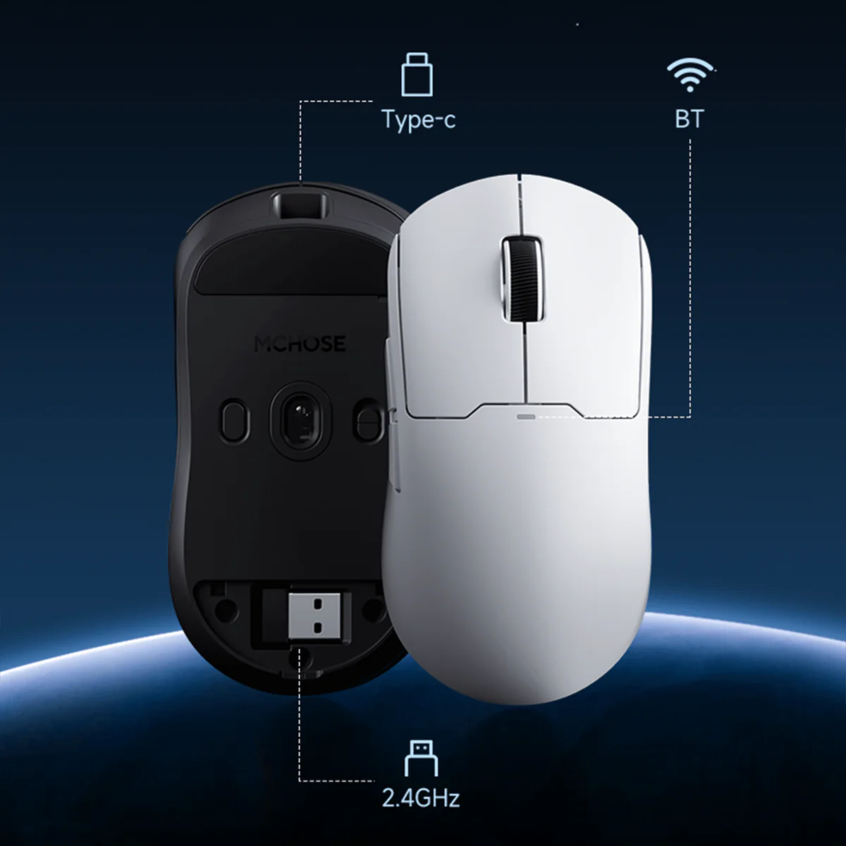 Chuột MCHOSE A5 V3 Ultra - Black (3 Mode)