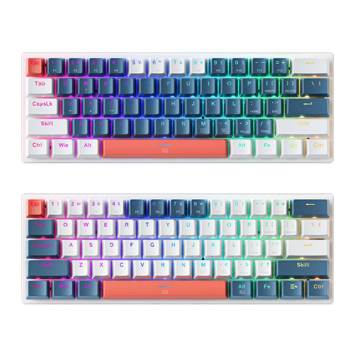 Bàn phím Machenike K500-B61 Dare Blue / White | RGB - PBT Double Shot