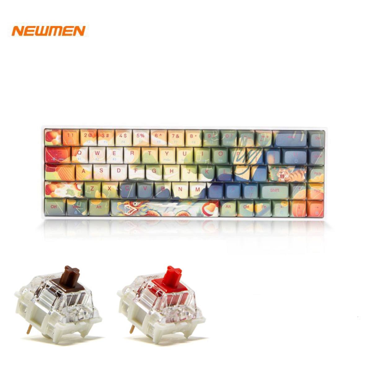 Bàn phím Newmen GM680 Jungle | G Pro Brown/ Red