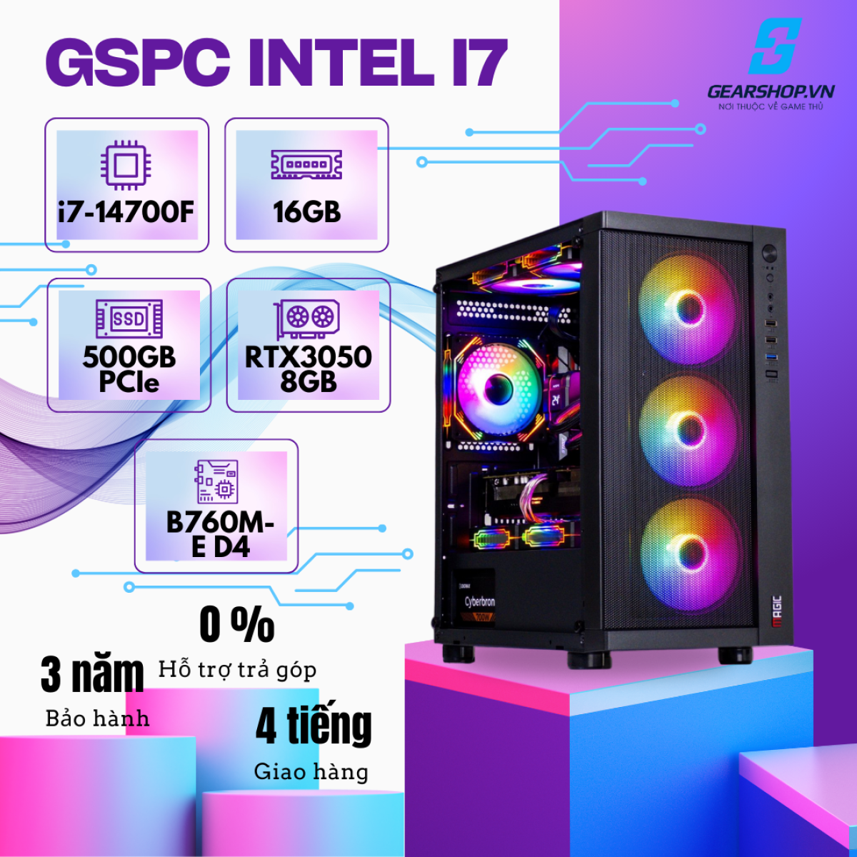GSPC Intel I7 | i7 14700F - RTX 3050 - 16GB - 500GB