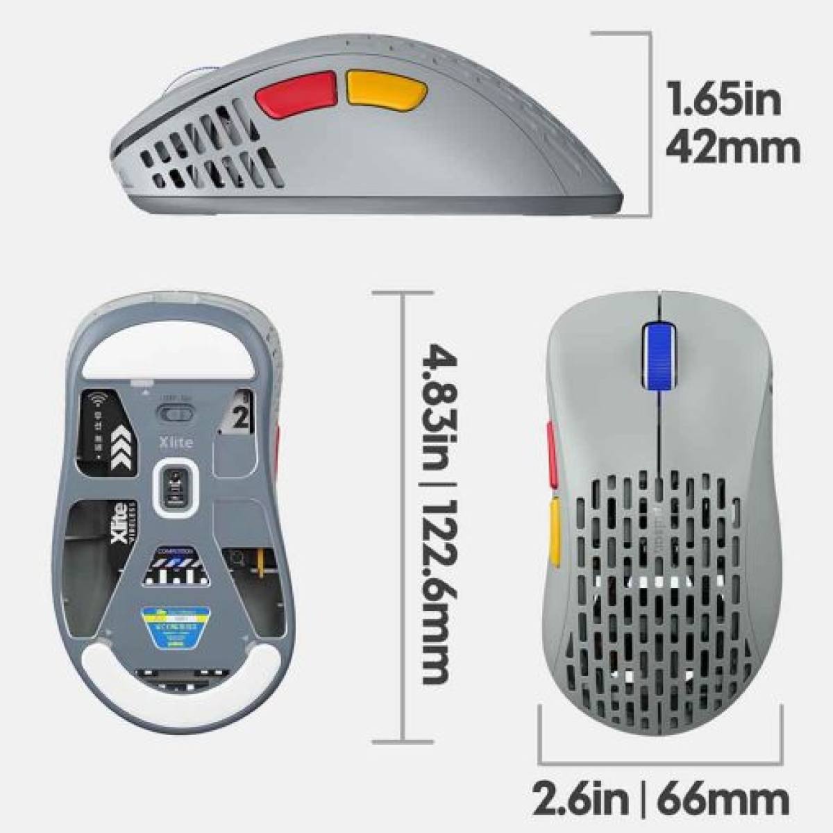 Chuột Pulsar Xlite V2 Competition Retro Gray | Không dây - siêu nhẹ