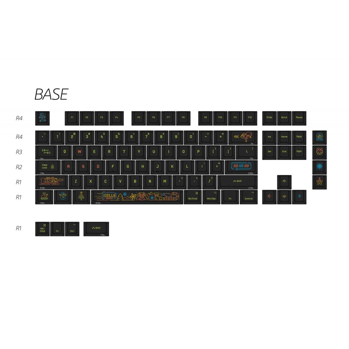 Keycap QKA Space - Christmas NEONight | Cherry Profile - nhựa PC - 95 Keys